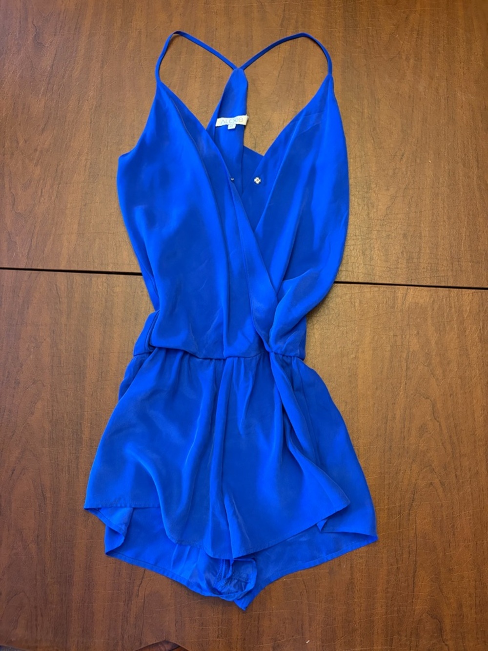 Alexis Bright Blue Spaghetti-Strap Romper